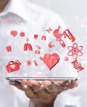 3D rendering of neutral network data and cybersecurity floating on a businessman Stock Photos