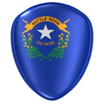 3d rendering of a Nevada USA State flag icon. Stock Illustration