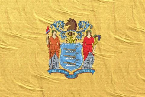 3d rendering of New Jersey State flag Stock Illustration