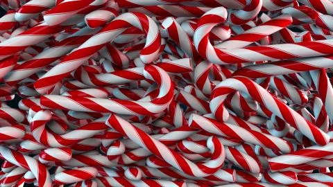 3D rendering of new year background. Computer generated many traditional striped Illustrazione stock