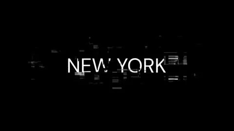 3D rendering New York text with screen effects of technological glitches Stock Illustration