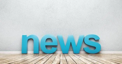 3D rendering of News Word Leaning On Wall Stock Illustration