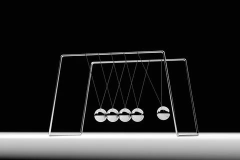 3D rendering. Newton's cradle. Balancing ball. Stock Illustration