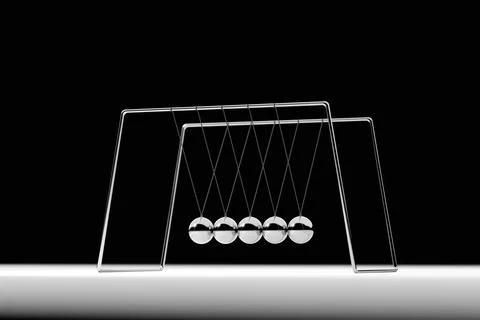 3D rendering. Newton's cradle. Balancing ball. Stock Illustration