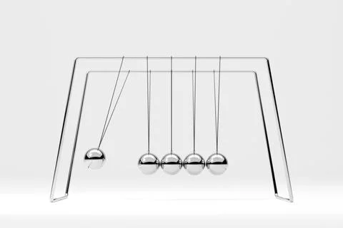 3D rendering. Newton's cradle. Balancing ball. Stock Illustration
