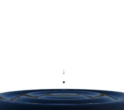 3d rendering of nice falling water drop with withe background Stock Photos