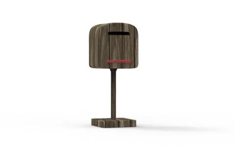 3d rendering nice fasion mailbox islated with white Stock Illustration