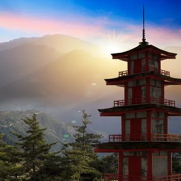 3d rendering of nice temple with beautiful background Stock Photos