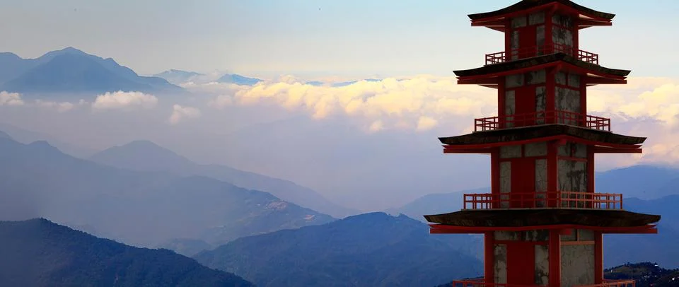 3d rendering of nice temple with beautiful background Stock Photos