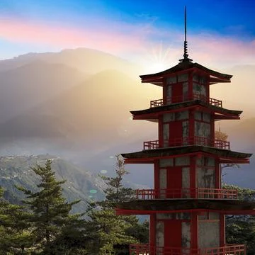3d rendering of nice temple with beautiful background Stock Photos