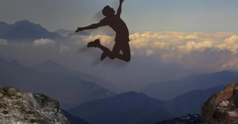 3d rendering of nice view and jump background with very nice background Stock Photos