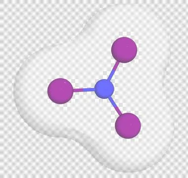 3D rendering of Nitrogen Triiodide over a transparent background. Stock Illustration