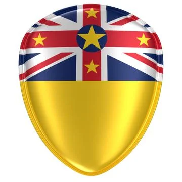 3d rendering of a Niue flag icon. Stock Illustration