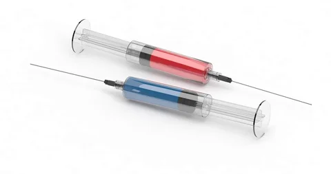 3D Rendering of No Drugs Allowed Sytinge with Red Stop Warning Sign Stock Footage 125401174