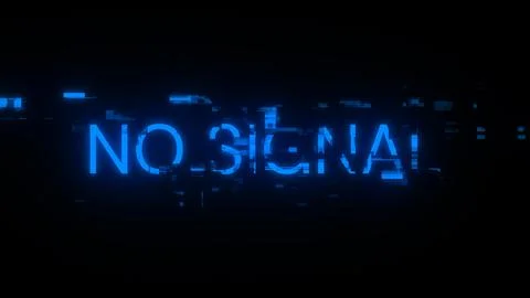 3D rendering no signal text with screen effects of technological glitches Stock-Illustration