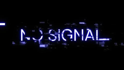 3D rendering no signal text with screen effects of technological glitches Stock-Illustration