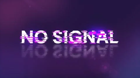 3D rendering no signal text with screen effects of technological glitches Stock Illustration