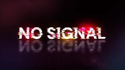 3D rendering no signal text with screen effects of technological glitches Stock Illustration