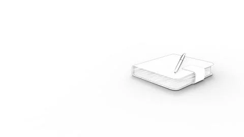 3d rendering of a notebook isolated in white background Stock Illustration
