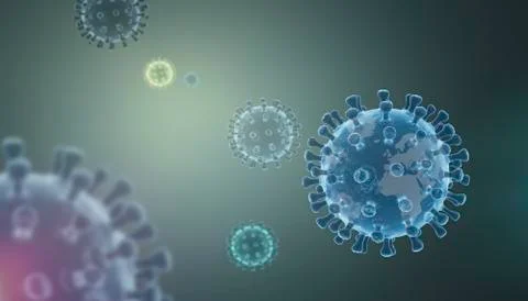3D rendering of noval coronavirus Stock Illustration