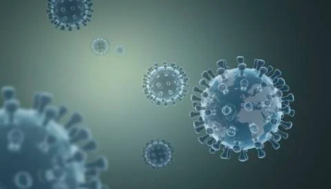 3D rendering of noval coronavirus Stock Illustration