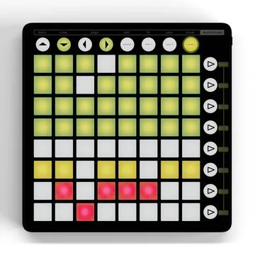 3D rendering of a NOVATION controller LaunchPad on a white background Stock Illustration