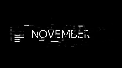 3D rendering November text with screen effects of technological glitches Stock Illustration