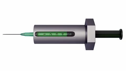A 3D rendering of a Nuclear Medicine Syringe Shield. Stock Illustration