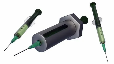 A 3D rendering of a Nuclear Medicine Syringe Shield. Stock Illustration