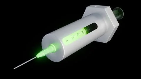 A 3D rendering of a Nuclear Medicine Syringe Shield. Stock Illustration