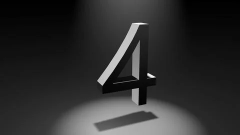 3d rendering of a number 4 Stock Illustration