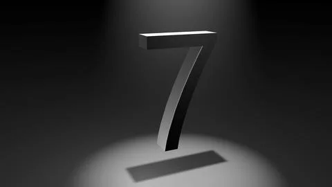 3d rendering of a number 7 Stock Illustration