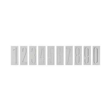 3D rendering of numbers on display on a white background Stock Photos