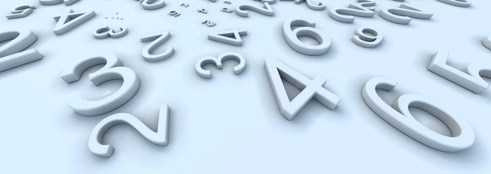 3d Rendering Numbers On White Background Stock Photos