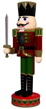 3D Rendering Nutcracker on White Stock Illustration