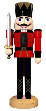 3D Rendering Nutcracker on White Stock Illustration