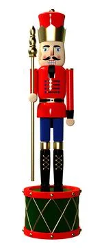 3D Rendering Nutcracker on White Stock Illustration