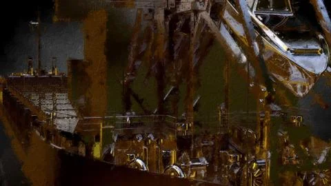 3d rendering of an object painting on a dark background Stock Illustration