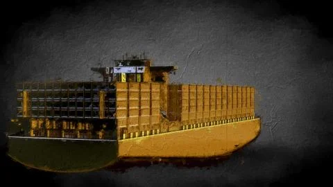 3d rendering of an object painting on a dark background Stock Illustration