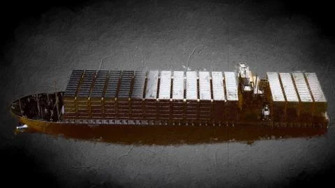 3d rendering of an object painting on a dark background Stock Illustration