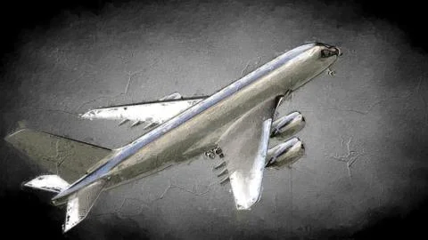 3d rendering of an object painting on a dark background Stock Illustration