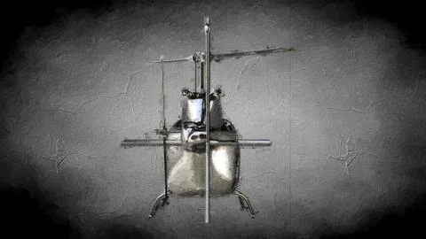 3d rendering of an object painting on a dark background Stock Illustration