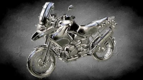 3d rendering of an object painting on a dark background Stock Illustration