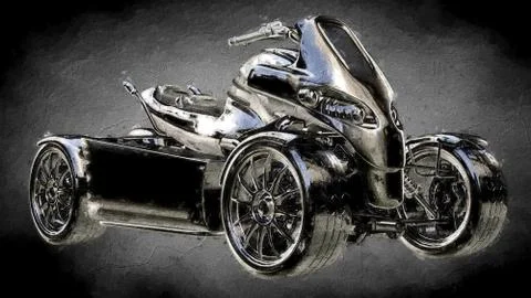 3d rendering of an object painting on a dark background Stock Illustration