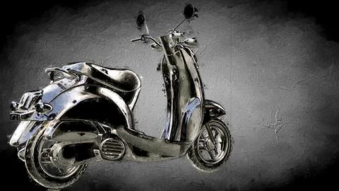 3d rendering of an object painting on a dark background Stock Illustration