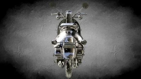 3d rendering of an object painting on a dark background Stock Illustration