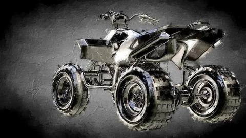 3d rendering of an object painting on a dark background Stock Illustration