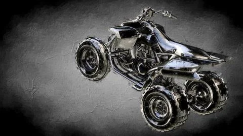 3d rendering of an object painting on a dark background Stock Illustration