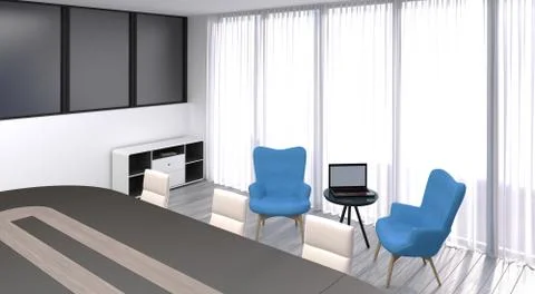 3d rendering of an office Illustrazione stock