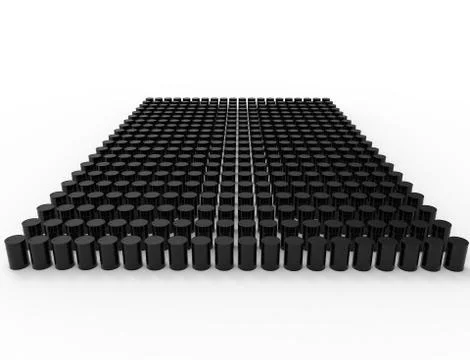 3D rendering of oil barrels isolated in white studio background. イラスト素材